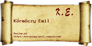 Körmöczy Emil névjegykártya