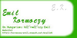 emil kormoczy business card